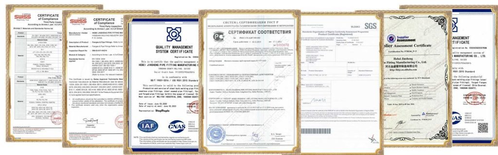 certificates of JS FITTINGS