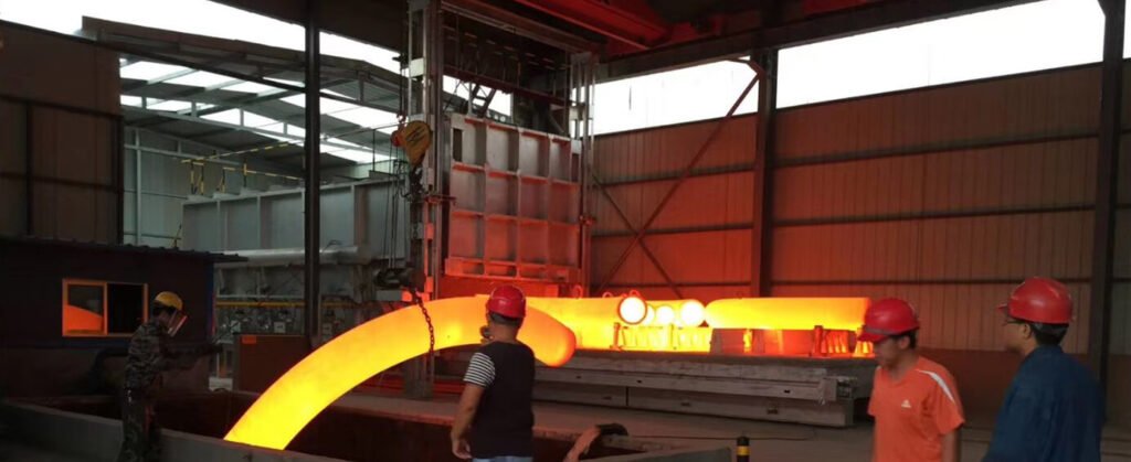 hot treatment of CS pipe bends