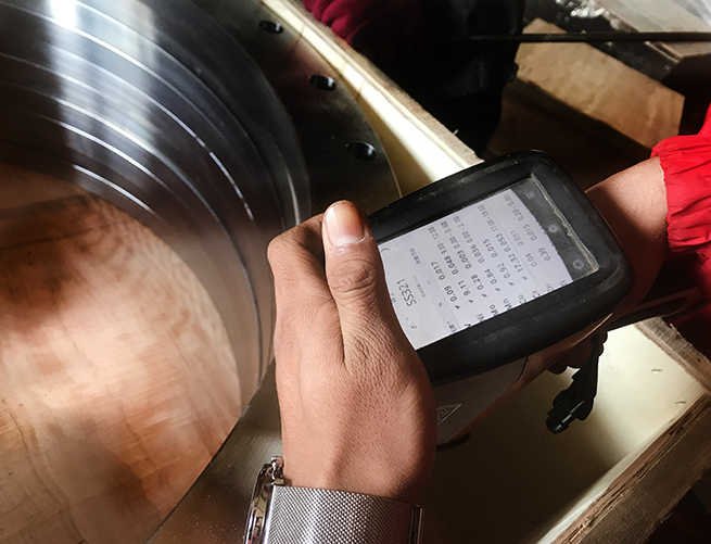 Chemical component testing of SS 321 pipe flanges