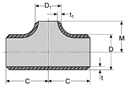 butt weld steel reducing tee