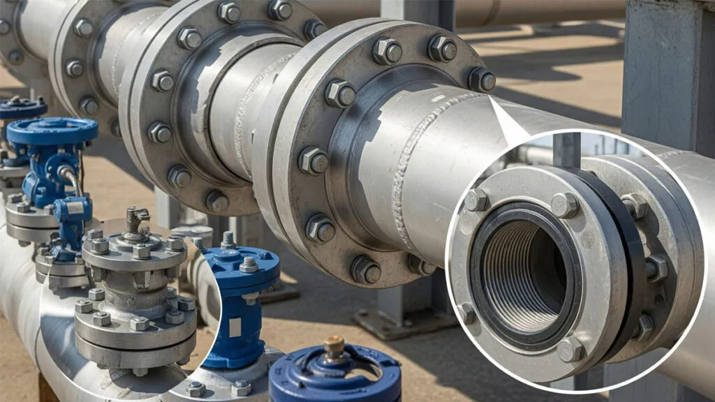 carbon steel plate flange used in oil gas pipeline